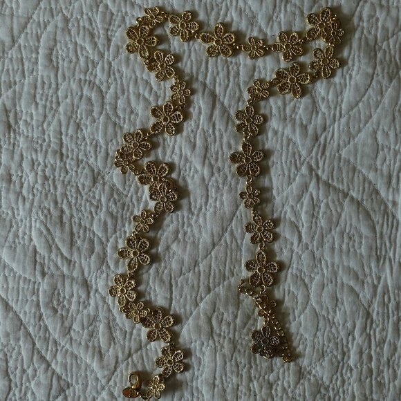 Vintage Gold Tone Statement Necklace - Picture 5 of 11